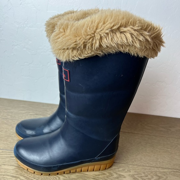 Joules Navy Blue Rubber Kids Wellingtons Rain Boots Sz 13 - Picture 4 of 13